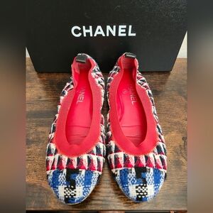 Chanel Tweed Ballet Flats 36C
